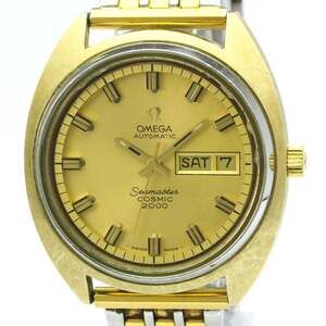 OMEGA Seamaster Cosmic 2000 Cal 1022 Gold Plated Automatic Mens Watch 166.131
